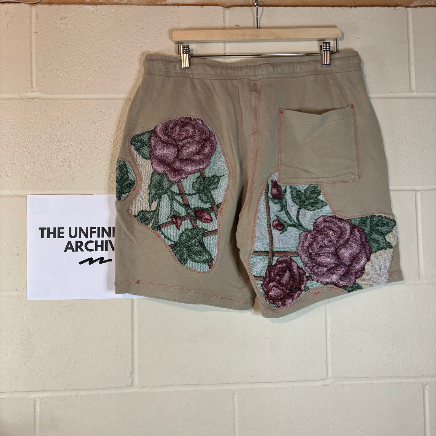 Tan Roses Shorts large